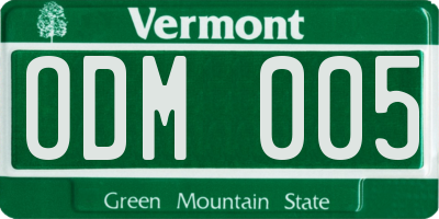 VT license plate ODM005