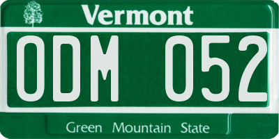 VT license plate ODM052