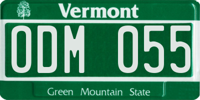 VT license plate ODM055