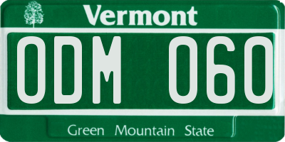 VT license plate ODM060