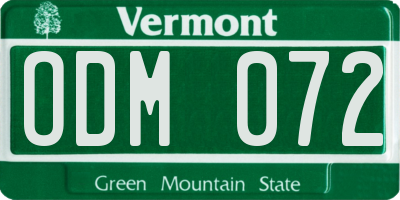 VT license plate ODM072