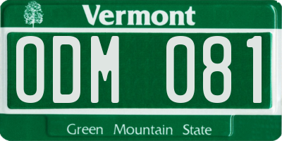 VT license plate ODM081