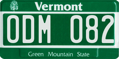 VT license plate ODM082