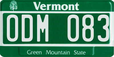VT license plate ODM083