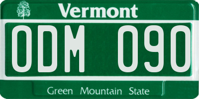 VT license plate ODM090