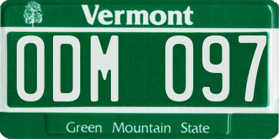 VT license plate ODM097
