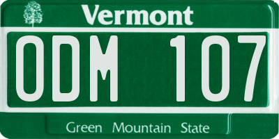 VT license plate ODM107