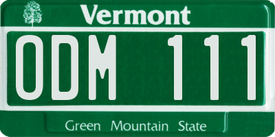 VT license plate ODM111