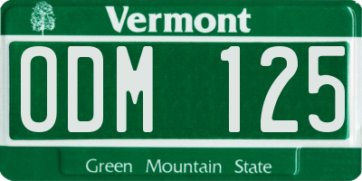 VT license plate ODM125