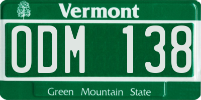 VT license plate ODM138
