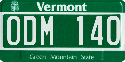 VT license plate ODM140