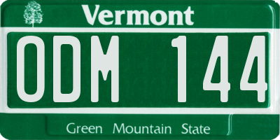 VT license plate ODM144