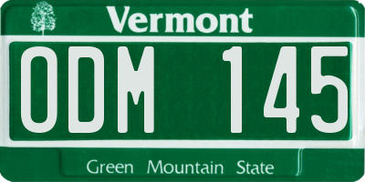 VT license plate ODM145