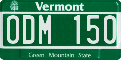 VT license plate ODM150