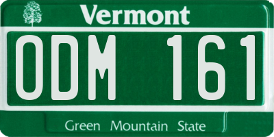 VT license plate ODM161