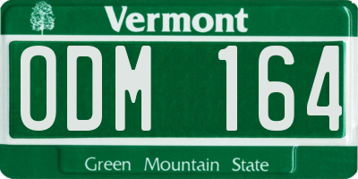 VT license plate ODM164