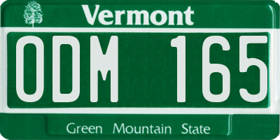 VT license plate ODM165