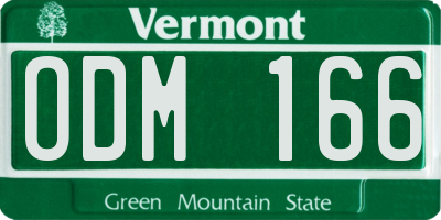 VT license plate ODM166