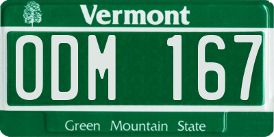 VT license plate ODM167