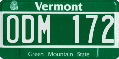VT license plate ODM172