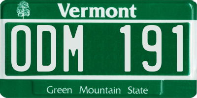VT license plate ODM191