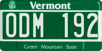 VT license plate ODM192