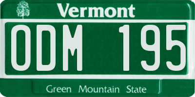 VT license plate ODM195