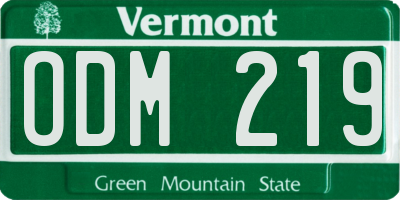 VT license plate ODM219
