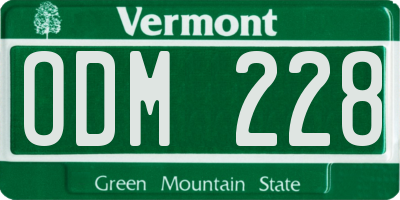VT license plate ODM228