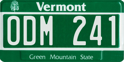 VT license plate ODM241
