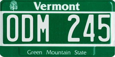 VT license plate ODM245
