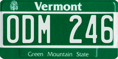 VT license plate ODM246