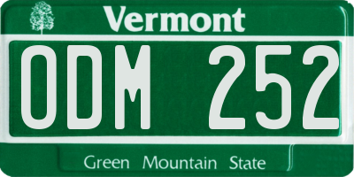 VT license plate ODM252