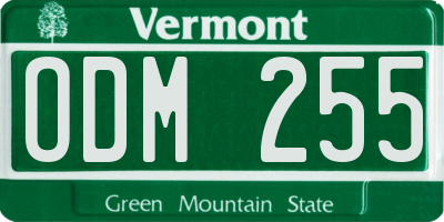 VT license plate ODM255