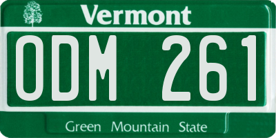 VT license plate ODM261