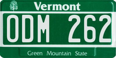 VT license plate ODM262
