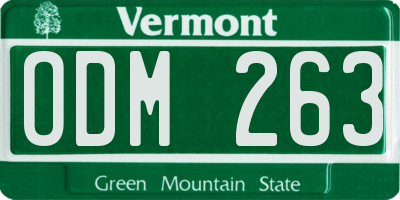 VT license plate ODM263