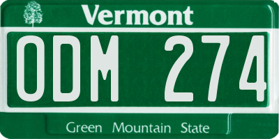 VT license plate ODM274