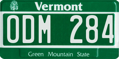 VT license plate ODM284