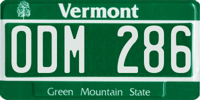 VT license plate ODM286