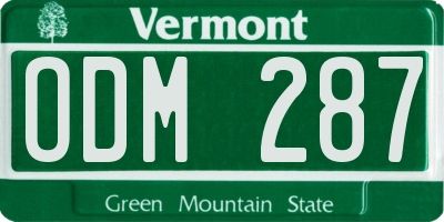 VT license plate ODM287