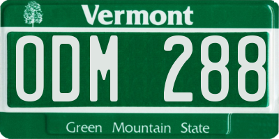 VT license plate ODM288
