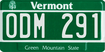 VT license plate ODM291