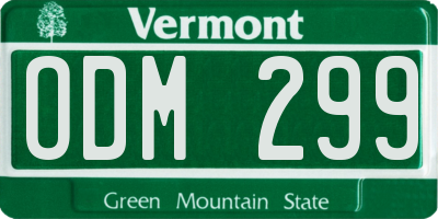 VT license plate ODM299