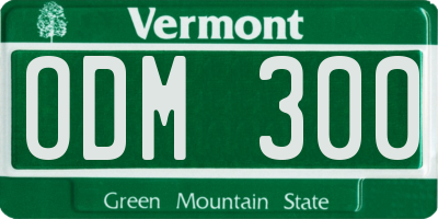 VT license plate ODM300