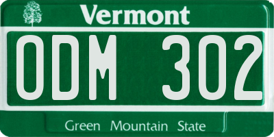 VT license plate ODM302