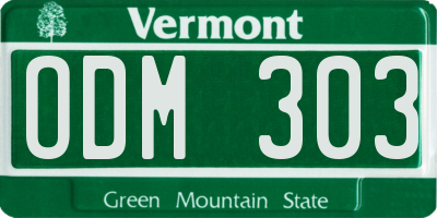 VT license plate ODM303
