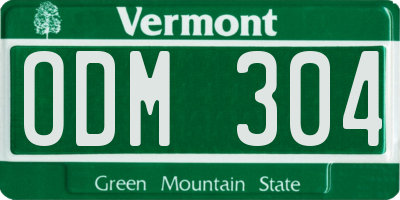 VT license plate ODM304