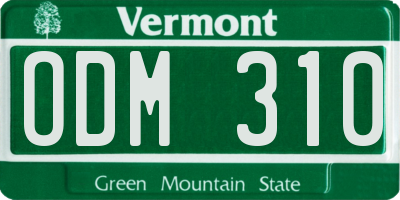 VT license plate ODM310