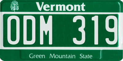 VT license plate ODM319